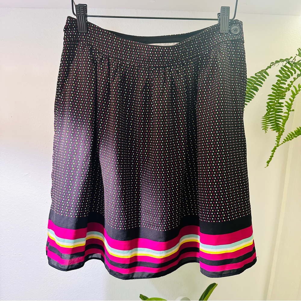 Polka Dot Neon Retro A Line Skirt